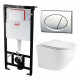 Комплект 3 в 1 инсталляция AlcaPlast + Подвесной унитаз WeltWasser Merzbach 041 GL-WT + кнопка хром в современном стиле