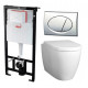 Комплект 3 в 1 инсталляция AlcaPlast + Унитаз подвесной BelBagno Marino + кнопка хром в современном стиле