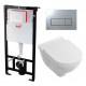 Комплект 3 в 1 инсталляция AlcaPlast + Унитаз подвесной Villeroy & Boch O Novo Directflush + кнопка хром в современном стиле