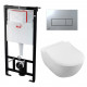 Комплект 3 в 1 инсталляция AlcaPlast + Унитаз подвесной Villeroy & Boch Subway 2.0 5614R201 + кнопка хром в современном стиле