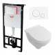 Комплект 3 в 1 инсталляция AlcaPlast + Унитаз подвесной Villeroy & Boch O Novo Directflush + кнопка белая в современном стиле