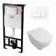 Комплект 3 в 1 инсталляция AlcaPlast + Унитаз подвесной Villeroy & Boch O Novo Directflush + кнопка белая в современном стиле