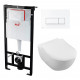 Комплект 3 в 1 инсталляция AlcaPlast + Унитаз подвесной Villeroy & Boch Subway 2.0 5614R201 + кнопка белая в современном стиле