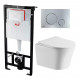 Комплект 3 в 1 инсталляция AlcaPlast + Подвесной унитаз Cerutti Spa Adige Aria CT7837 + кнопка хром в современном стиле