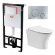 Комплект 3 в 1 инсталляция AlcaPlast + Подвесной безободковый унитаз Cerutti Spa Bernina aria CT7191 + кнопка хром в современном стиле