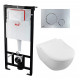Комплект 3 в 1 инсталляция AlcaPlast + Унитаз подвесной Villeroy & Boch Subway 2.0 5614R201 + кнопка хром в современном стиле