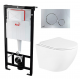 Комплект 3 в 1 инсталляция AlcaPlast + Унитаз подвесной BelBagno Uno + кнопка хром в современном стиле