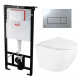 Комплект 3 в 1 инсталляция AlcaPlast + Унитаз подвесной BelBagno Uno + кнопка хром в современном стиле
