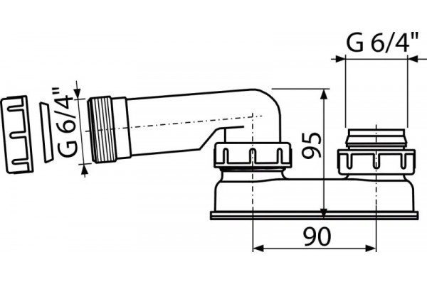 Сифон для ванны AlcaPlast A53-6/4