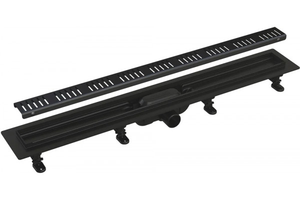 Душевой лоток AlcaPlast AG101101550 с решеткой и опорами (AG101101550), в пол около стены, выпуск боковой