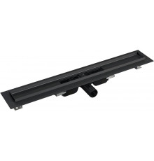 Душевой лоток AlcaPlast APZ101BLACK-550 без решетки в пол около стены, выпуск боковой