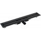 Душевой лоток AlcaPlast APZ101BLACK-550 без решетки в пол около стены, выпуск боковой