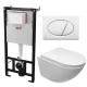 Комплект 3 в 1 инсталляция AlcaPlast + Унитаз подвесной Cerutti Spa Sella aria CT7183 + кнопка белая в современном стиле