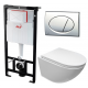 Комплект 3 в 1 инсталляция AlcaPlast + Унитаз подвесной Cerutti Spa Sella aria CT7183 + кнопка хром в современном стиле