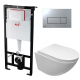 Комплект 3 в 1 инсталляция AlcaPlast + Унитаз подвесной Cerutti Spa Sella aria CT7183 + кнопка хром в современном стиле