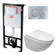 Комплект 3 в 1 инсталляция AlcaPlast + Унитаз подвесной Cerutti Spa Sella aria CT7183 + кнопка хром в современном стиле