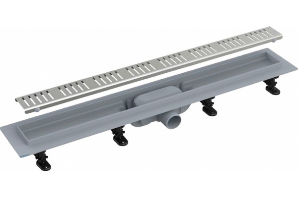 Душевой лоток AlcaPlast APZ10-Simple 950M с решеткой и опорами, хром, в пол около стены