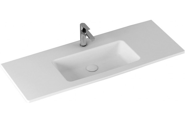 Раковина Allen Brau Fantasy Flat 122x47, без перелива, белая, прямоугольная, цвет белый