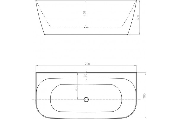 Акриловая ванна Allen Brau Priority 3 170x80, белая матовая, прямоугольная, объем 250 л.