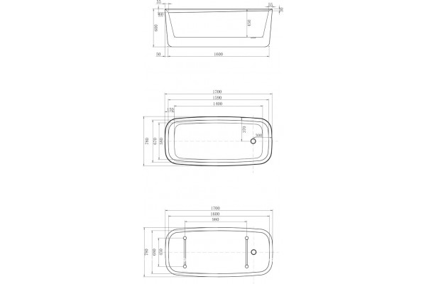Акриловая ванна Allen Brau Infinity 3 170x78, белая матовая, овальная, отдельностоящая