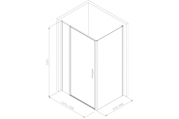 Душевой уголок Allen Brau Priority 140x100 Cr прямоугольный, двери распашные