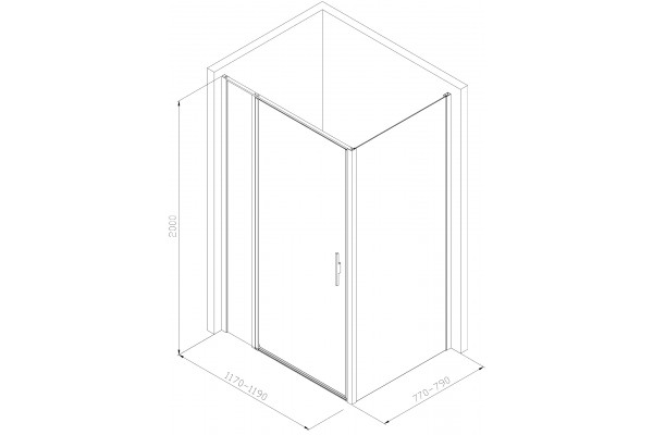 Душевой уголок Allen Brau Priority 120x80 Cr прямоугольный, двери распашные