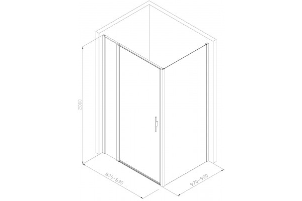 Душевой уголок Allen Brau Priority 90x100 серебро прямоугольный, двери распашные