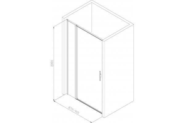 Душевая дверь в нишу Allen Brau Priority 3.31002.BA 90 распашная, стекло прозрачное