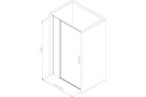 Душевая дверь в нишу Allen Brau Priority 3.31009.BBA 120 распашная, стекло прозрачное