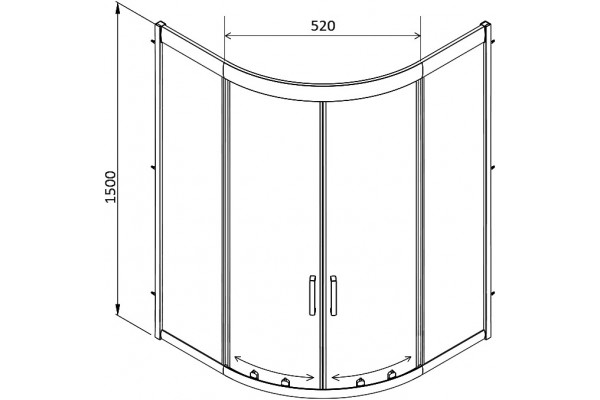 Душевой уголок Am.Pm Gem Deep W90G-401A090WT 90x90 четверть круга, двери раздвижные