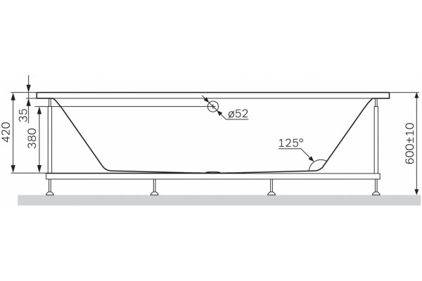 Каркас для ванны Am.Pm Inspire V2.0 W52A-180-080W-R