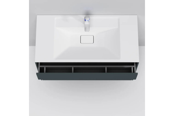 Тумба с раковиной Am.Pm Inspire V2.0 100 графит матовый, подвесная, с ящиками