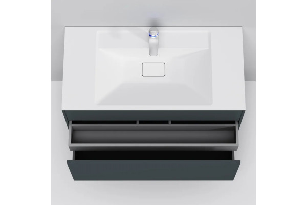 Тумба с раковиной Am.Pm Inspire V2.0 100 графит матовый, подвесная, с ящиками