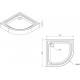 Поддон для душа AM.PM Gem W90T-401-080W 80x80 четверть круга, средний