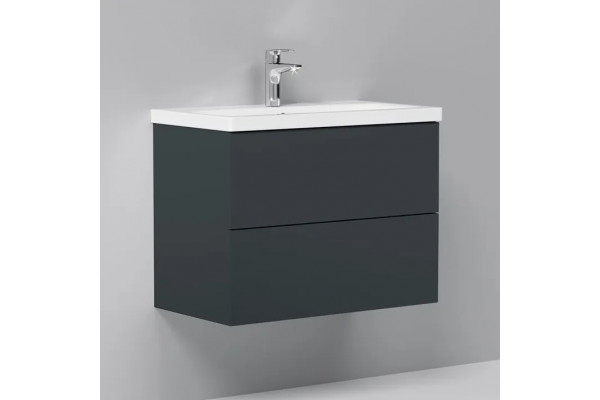 Тумба с раковиной AM.PM Gem 75 графит матовый, подвесная, с ящиками, с доводчиками