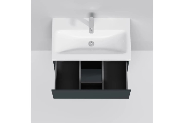 Тумба с раковиной AM.PM Gem 75 графит матовый, подвесная, с ящиками, с доводчиками