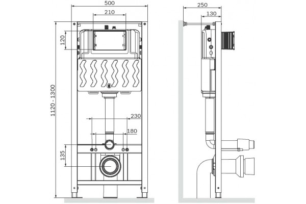 Система инсталляции для унитазов AM.PM Pro I012704 50x25x130 см