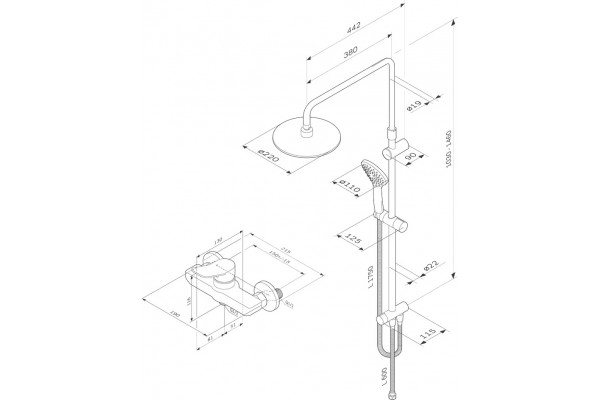 Душевой комплект AM.PM X-Joy F40885A24 хром, шланг 175 см, 1 режим