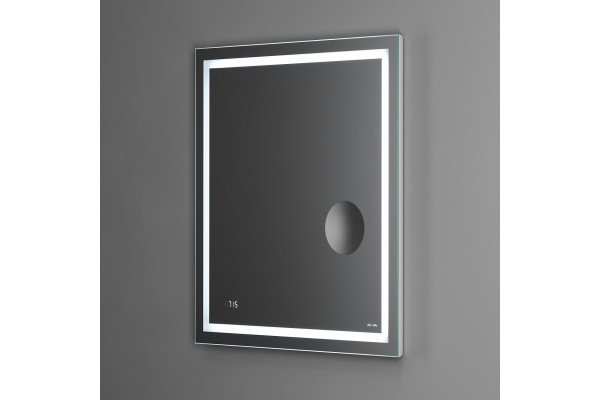 Зеркало Am.Pm Gem 65 с LED-подсветкой, часами и косметическим зеркалом, прямоугольное