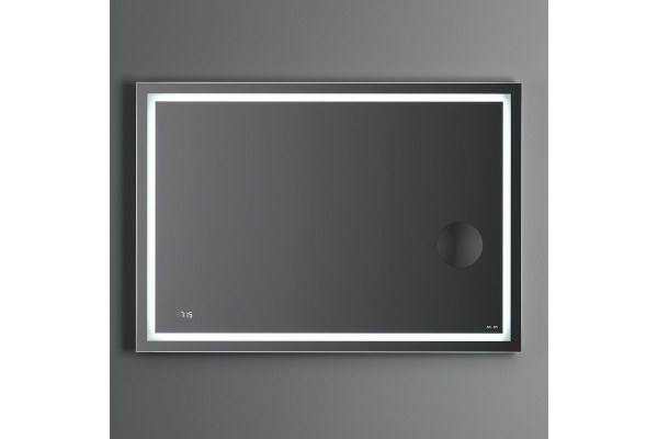 Зеркало Am.Pm Gem 100 с LED-подсветкой, часами и косметическим зеркалом, прямоугольное