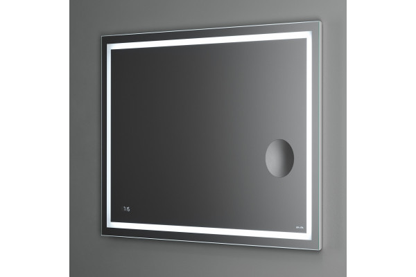 Зеркало Am.Pm Gem 100 с LED-подсветкой, часами и косметическим зеркалом, прямоугольное