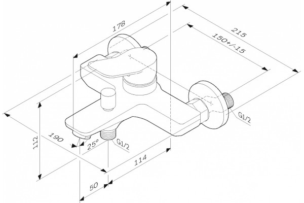 Смеситель Am.Pm X-Joy F85A10022 для ванны с душем, однорычажный, черный