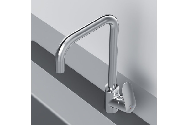 Смеситель Am.Pm Like F8006000 для кухонной мойки, хром, однорычажный, высота излива 28.4 см