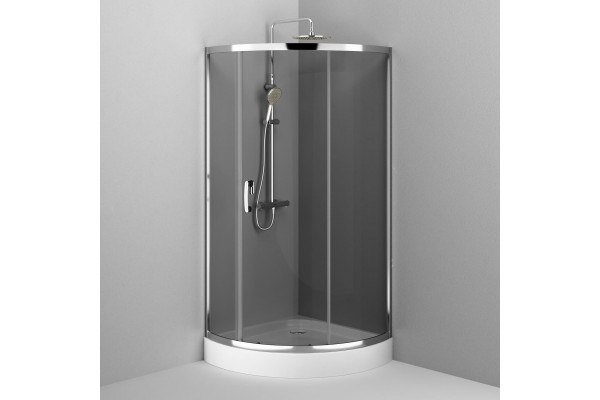 Душевой уголок Am.Pm Like W83G-315-090CG 90х90, тонированное стекло, четверть круга, двери раздвижные
