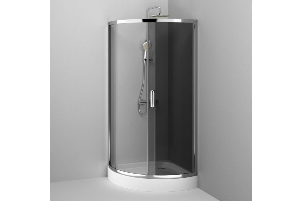 Душевой уголок Am.Pm Like W83G-315-090CG 90х90, тонированное стекло, четверть круга, двери раздвижные
