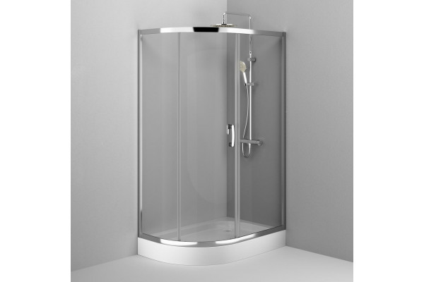 Душевой уголок Am.Pm Like W83G-302U120CT 80х120, прозрачное стекло, прямоугольный-асимметричный, двери раздвижные