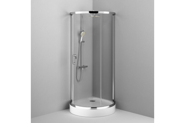 Душевой уголок Am.Pm Like W83G-333-095CT 95х95, прозрачное стекло, четверть круга, двери раздвижные