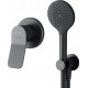 Душевой комплект Am.Pm X-Joy FB85A2H022 С ВНУТРЕННЕЙ ЧАСТЬЮ, для душа, чёрный, цвет черный, шланг пластиковый 175 см