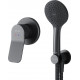 Душевой комплект Am.Pm X-Joy FB85A2H002 С ВНУТРЕННЕЙ ЧАСТЬЮ, для душа, чёрный, цвет черный, шланг пластиковый 175 см