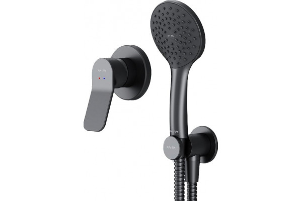 Душевой комплект Am.Pm X-Joy FB85A2H002 С ВНУТРЕННЕЙ ЧАСТЬЮ, для душа, чёрный, цвет черный, шланг пластиковый 175 см